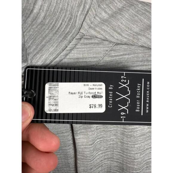 NWT Bauer Hockey FLC Textured Half Zip Pullover (MULTIPLE SIZES) Gray - Picture 2 of 3